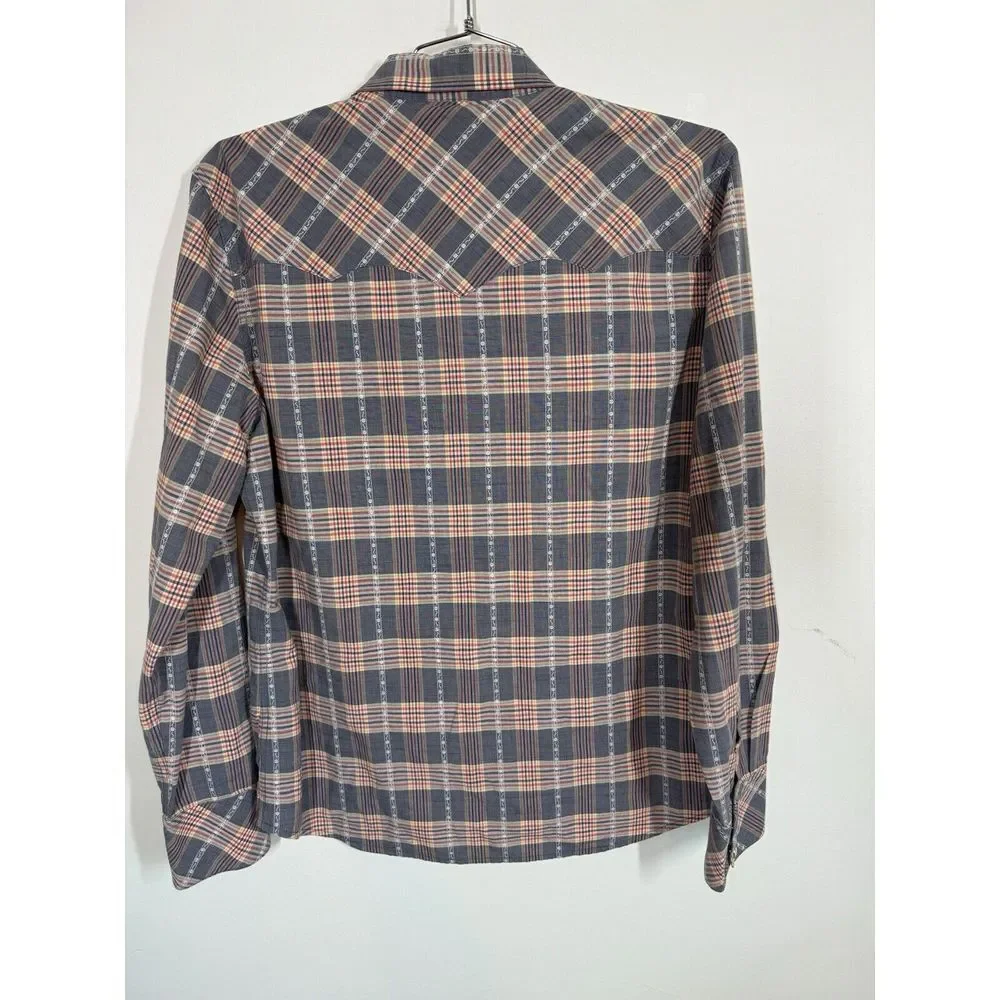 True Religion Multicolor Plaid Horseshoe Western Pearl Snap‎ Shirt Size XXXL